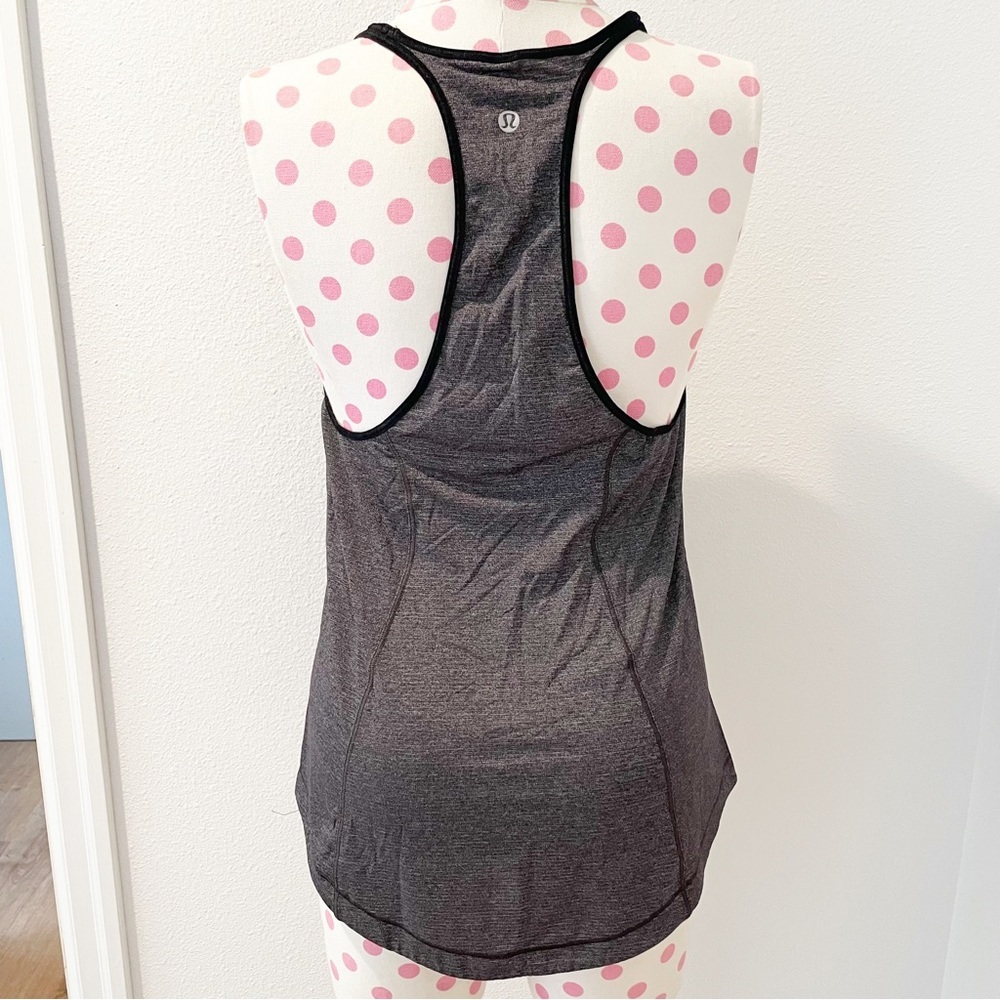 Lululemon Time To Sweat Racerback Tank Top Grey Black XS/Small - Picture 4 of 8